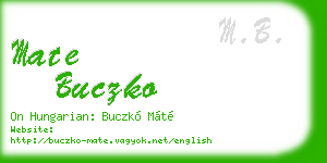 mate buczko business card