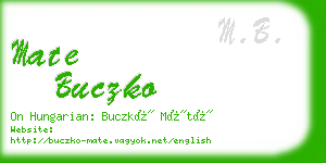 mate buczko business card